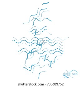 Abstract wavy lines vector illustration. Technical cybernetic pattern can be used in web design and as wallpaper or background.