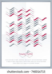 Abstract wavy lines vector illustration. Graphic template, advertising poster. Technological pattern.