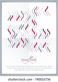 Abstract wavy lines vector illustration. Graphic template, advertising poster. Technological pattern.