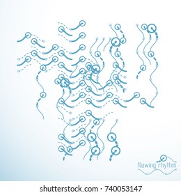 Abstract wavy lines vector illustration. Technical cybernetic pattern can be used in web design and as wallpaper or background.