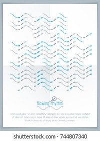 Abstract wavy lines vector illustration. Graphic template, advertising poster. Technological pattern.