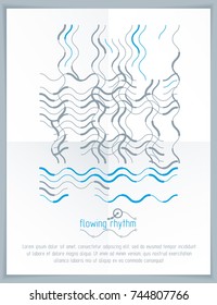 Abstract wavy lines vector illustration. Graphic template, advertising poster. Technological pattern.