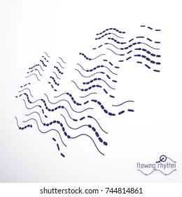 Abstract wavy lines vector illustration. Technical cybernetic pattern can be used in web design and as wallpaper or background.