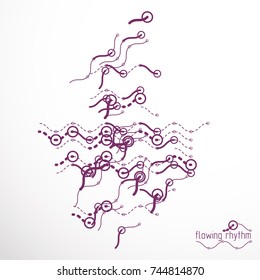 Abstract wavy lines vector illustration. Technical cybernetic pattern can be used in web design and as wallpaper or background.
