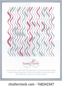 Abstract wavy lines vector illustration. Graphic template, advertising poster. Technological pattern.