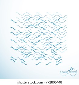 Resumen de la ilustración vectorial de líneas onduladas. El patrón cibernetico técnico se puede usar en el diseño web y como fondo o fondo de pantalla.