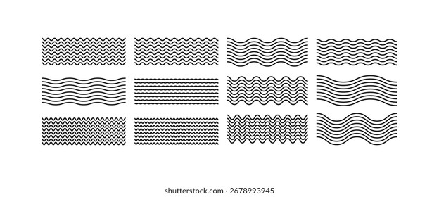 Vetor de linhas onduladas abstratas perfeito para designs modernos. Usar como planos de fundo, bordas ou divisores