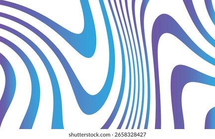 Abstract wavy lines in a vibrant gradient of blue and purple, creating a dynamic and flowing visual pattern with a sense of movement.