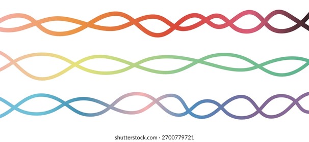 Líneas onduladas Abstractas en Colores degradados vibrantes sobre fondo blanco