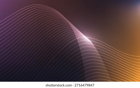 Líneas onduladas Abstractas, violeta, naranja, líneas blancas que fluyen, Formas geométricas, diseño, ilustración de fondo para el Diseño gráfico moderno, imágenes y presentaciones