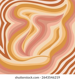 Linhas onduladas abstratas em tons de laranja e rosa quentes