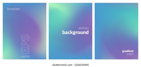 Abstract wavy liquid background  Gradient mesh  Variation set  Blue green violet bright color blend  Modern design template for posters  ad banners  brochures  flyers  covers  websites  Vector image