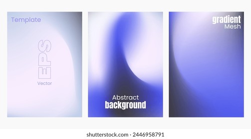 Abstractas fondo líquido ondulado. Malla de degradado. Conjunto de variantes. Mezcla de color azul claro y suave. Plantilla de diseño moderno para carteles, Anuncios publicitarios, folletos, volantes, portadas, Sitios web. Imagen de Vector