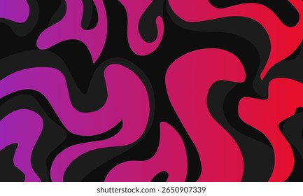 Abstract Wavy Liquid Background in Red, Pink, and Purple Gradient