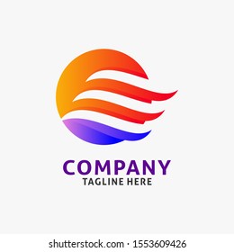 Abstract wavy logo design, business logo inspiration