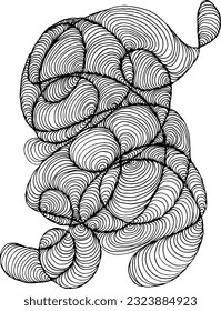 Abstract wavy loop on white background isolated. Wavy line art, curved smooth design. EPS 10 vector illustration.