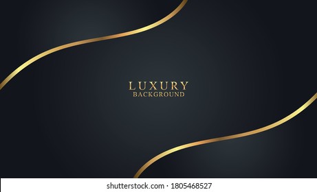 Abstract wavy luxury black and gold background. Illustration vector. Eps 10