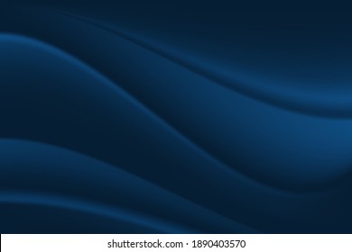 azul oscuro de lujo ondulado abstracto. sombra de la onda de textura de tela suave fondo de tela cruzada. vector de ilustración