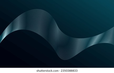 Abstract Wavy Metallic Lines Vector Underwater Background