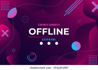 Abstract Wavy Modern Gaming Background for Offline stream. Vector illustration.