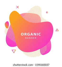 Abstract wavy modern graphic element. Dynamical forms, flowing liquid shapes, wavy line. Gradient color. Template for logo, flyer or presentation. Vector illustration