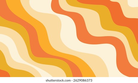 Abstract Wavy Modern Orange Background