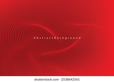 Abstract wavy modern red background.