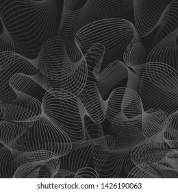 Abstract wavy monochrome background. Vector texture