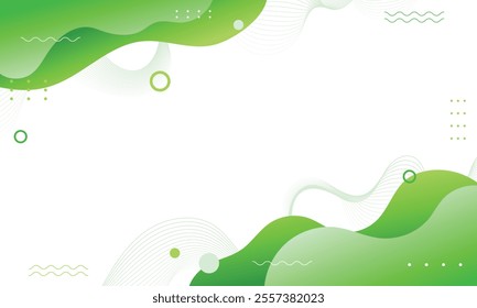 Abstract wavy motion green liquid modern business background