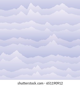 Abstract wavy mountain skyline background. Nature landscape sunset seamless pattern. Dynamic motion wave texture