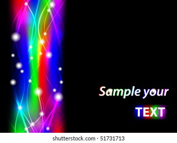 abstract wavy multicolored frame with lightening, EPS 10. Copyspace for your text