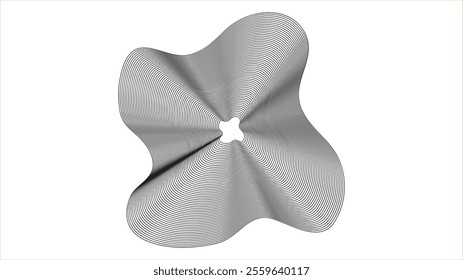 Abstract wavy object on black background. Vector illustration design. Eps 10. 
