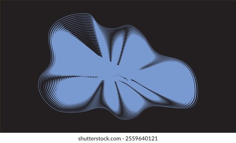 Abstract wavy object on black background. Vector illustration design. Eps 10. 