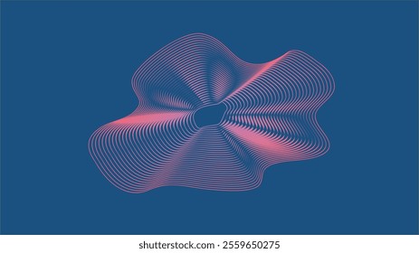 Abstract wavy object on black background. Vector illustration design. Eps 10. 
