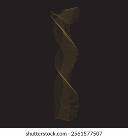Abstract wavy object on black background. Vector illustration design. Eps 10. 