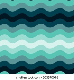 Abstract wavy ocean seamless pattern background. Vector. EPS