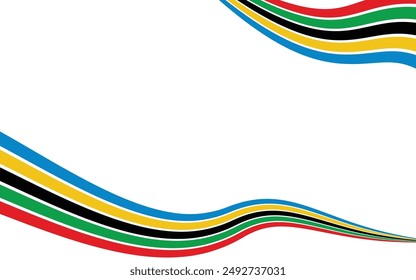 Abstract wavy olympics stripes. Paris Olympics games 2024. vector background  illustration