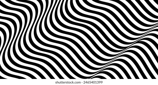 Abstract wavy optical illusion line pattern background