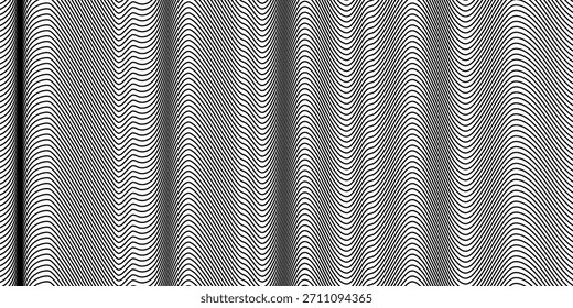 Abstract wavy optical illusion line pattern background. Eps10