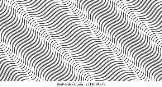 Fundo abstrato de linha de ilusão óptica ondulada. Eps10