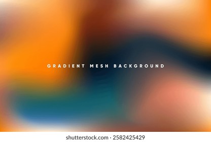 Abstract wavy orange blue background with gradient mesh. Blurred fluid colorful background. Modern design template for web covers, ad banners, posters, brochures etc
