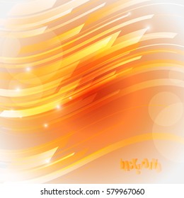 Abstract Wavy Orange-White Background,Vector Illustration,Graphic Design.Curve Line Backdrop.Modern Color Concept.For Brochure Cover,Web Site,Business Card And Promotion Material