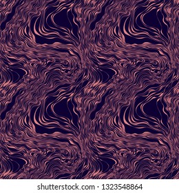 Abstract wavy ornament. Seamless vector pattern made of many wavy lines.