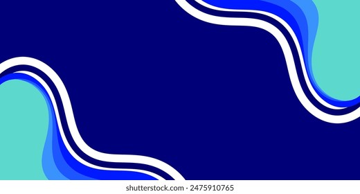Abstrakte wellenförmige Kontur und minimaler Hintergrund mit glatten königsweißen Kurven. Blauer flacher Hintergrund. Vektorgrafik Textur für Poster, Business-Banner, Flyer, Werbung, Broschüre, Website, Buchumschlag
