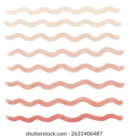 Abstract Wavy Painted Lines – Colorful Hand-Drawn Brushstroke Pattern