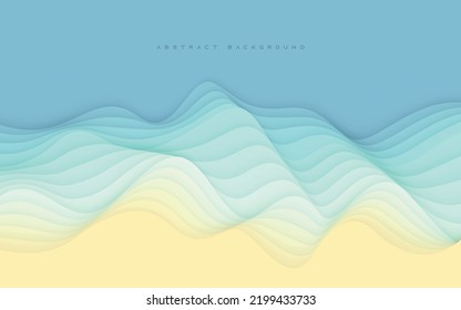 Abstract Wavy Papercut Background Beach Coloring