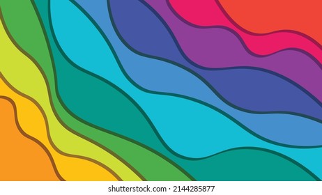 Abstract wavy papercut colorful background