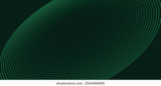 Abstract wavy particle technology background green design. illustration