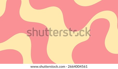 Abstract wavy pastel design in cream and light red for backgrounds and prints