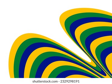 Abstract wavy pattern background brazil colors. Vector illustration